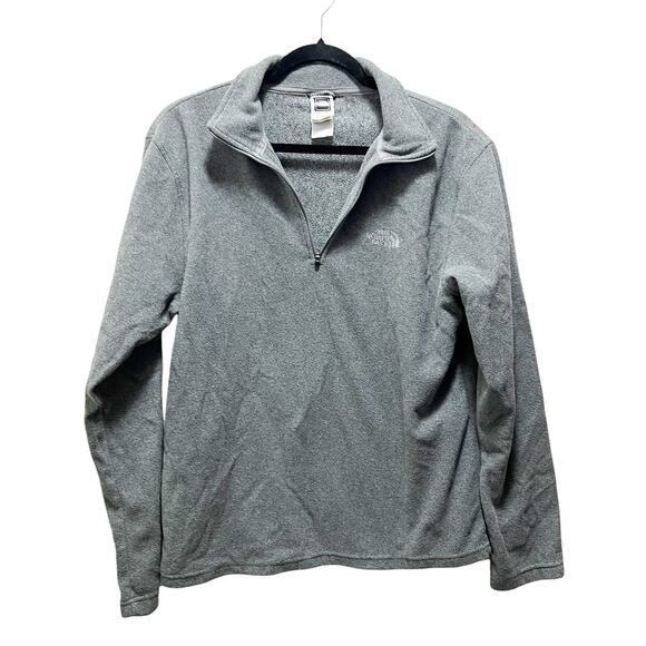 The North Face Men's Gray Quarter Zip Fleece Long Sleeve Pullover Size Small - Picture 2 of 8